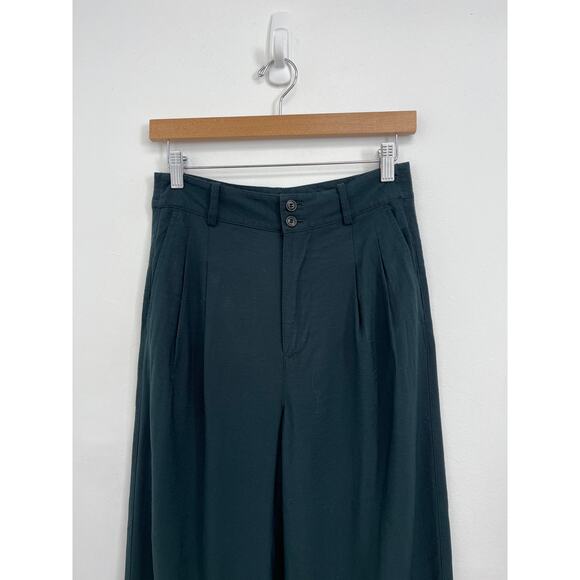 Madewell Drapey Pleated Wide-Leg Retro Slouchy Trouser Pants Dark Smoke - Size 0 - Picture 5 of 13
